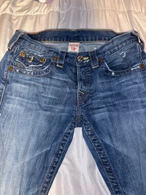 True Religion Women’s Distressed Blue Denim Jeans